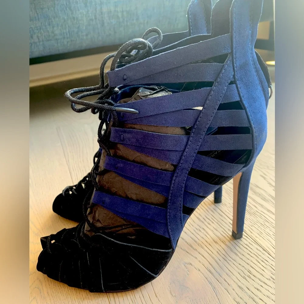 Zara blue black high heels - Picture 3 of 6